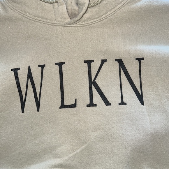 WLKN Tan Cropped Hoodie - Picture 3 of 4